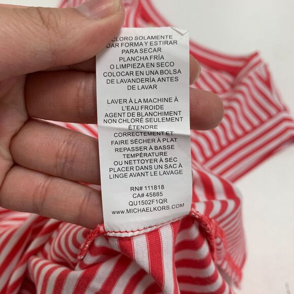 Michael Kors Tank Top Womens M Medium Watermelon Striped Sleeveless Crew Neck - Picture 10 of 12